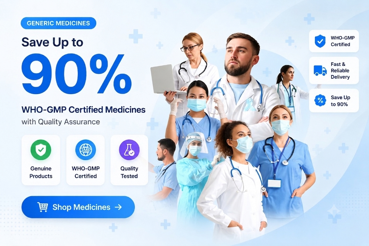 Save Up to 90% on Generic Medicines
